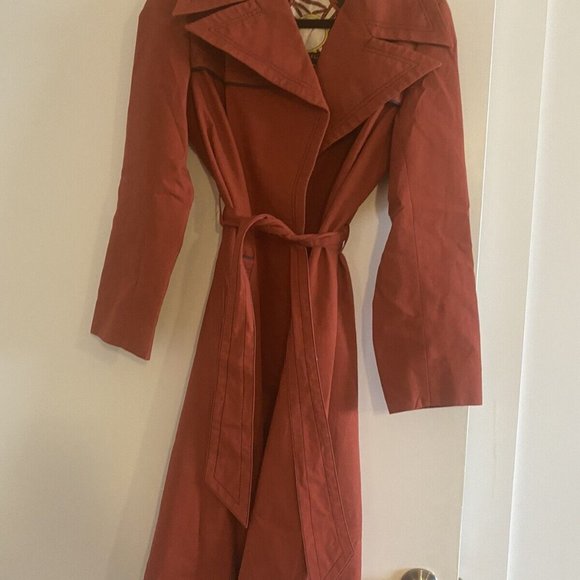 Vintage Induyco Burnt Orange Trench Coat with Great Lining Made in Spain - Picture 4 of 5